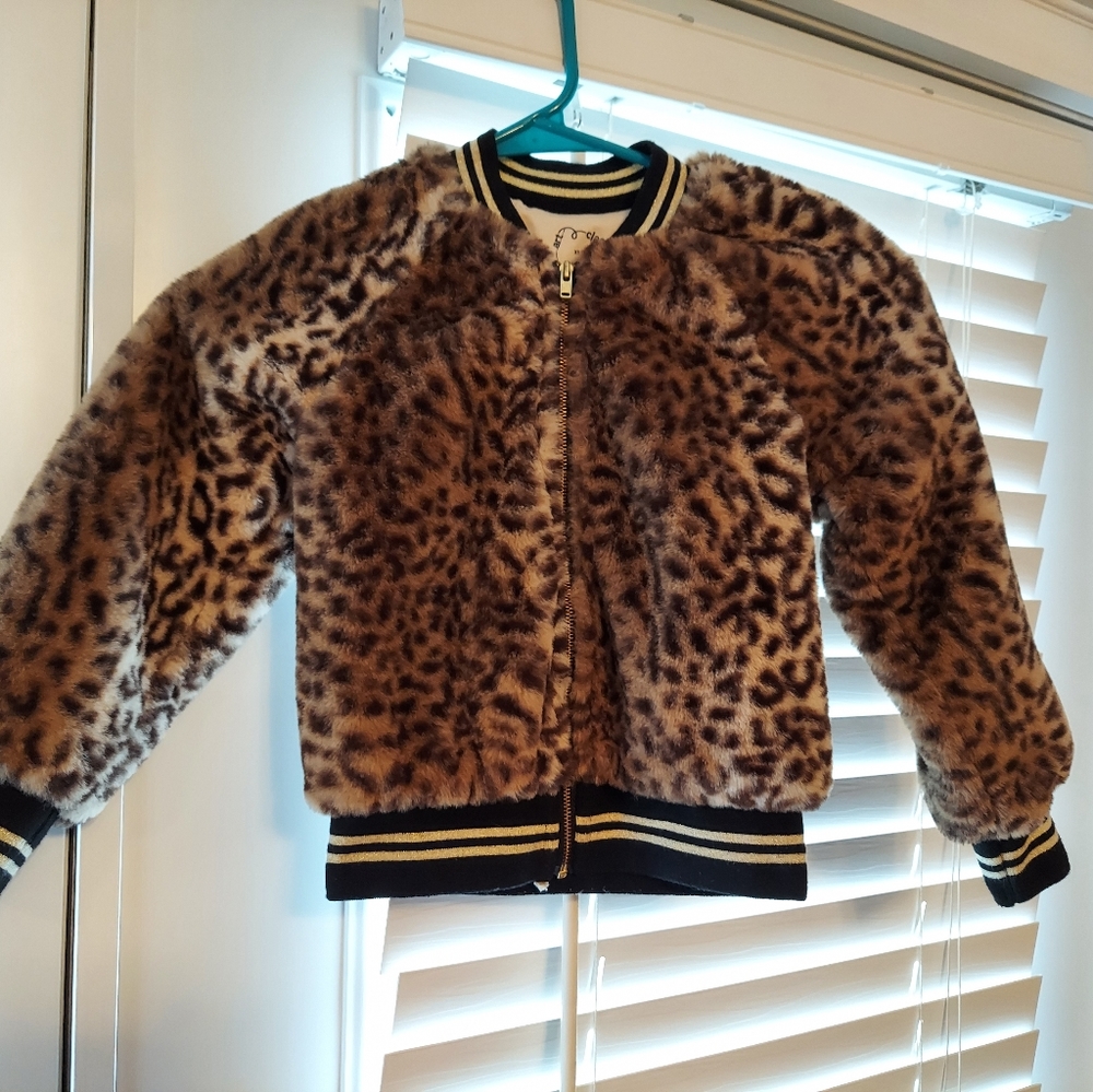 Kids art class faux fur bomber jacket